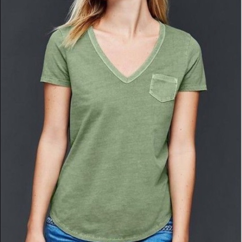 Army green vintage wash tee